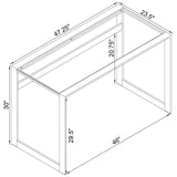 Hartford Chrome Writing Desk - Ella Furniture