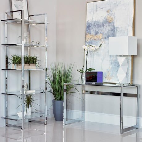 Hartford Chrome Writing Desk - Ella Furniture