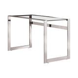 Hartford Glass Shelf Bookcase Chrome - Ella Furniture