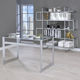 Hartford Chrome Writing Desk - Ella Furniture