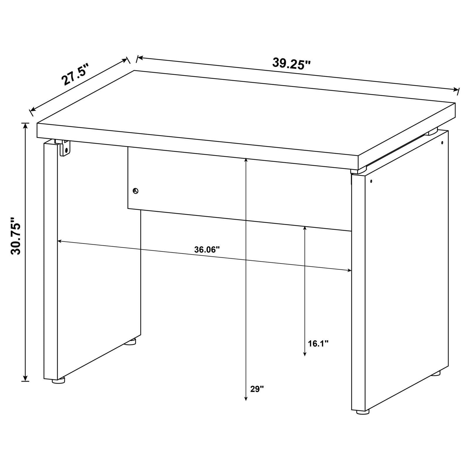 Skylar Warm Cappuncino Desk Return - Ella Furniture
