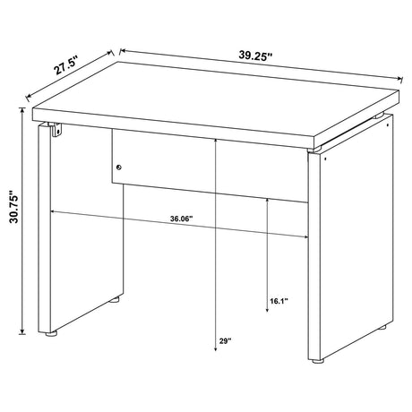 Skylar Warm Cappuncino Desk Return - Ella Furniture