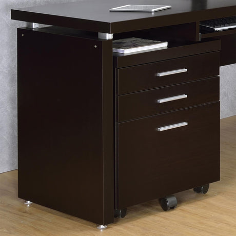 Skylar 3-Drawer Mobile File Cabinet Cappuccino - Ella Furniture
