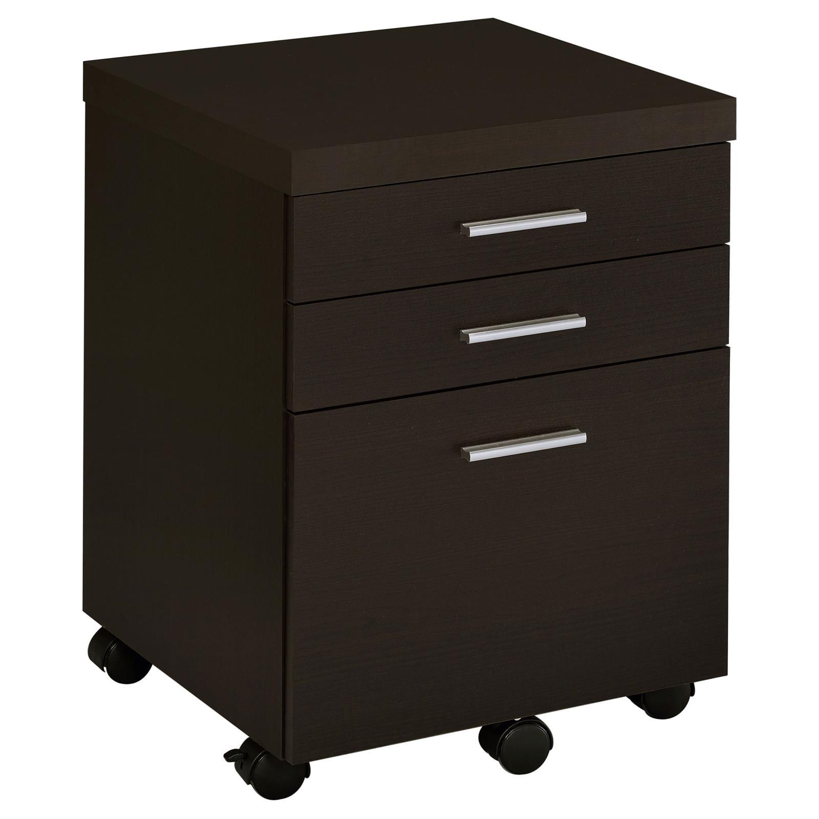 Skylar 3-Drawer Mobile File Cabinet Cappuccino - Ella Furniture
