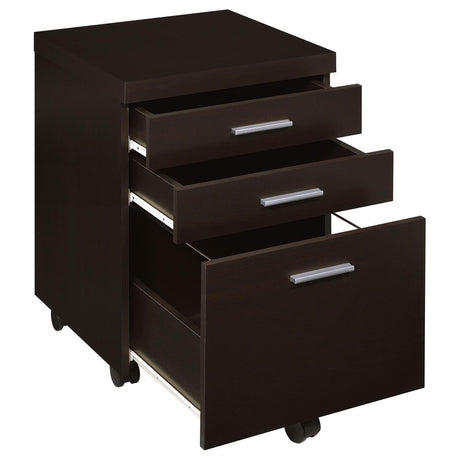 Skylar 3-Drawer Mobile File Cabinet Cappuccino - Ella Furniture