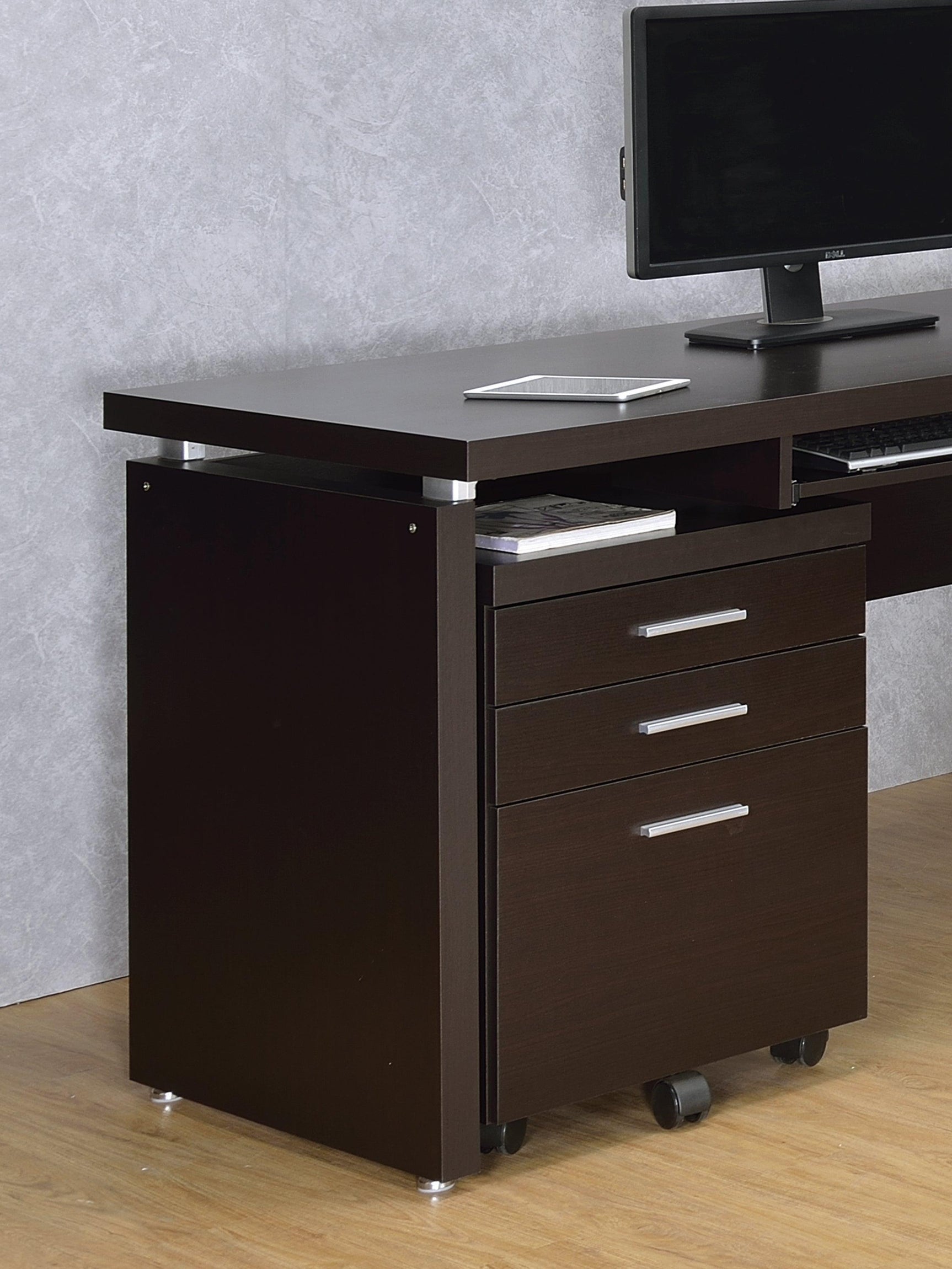 Skylar 3-Drawer Mobile File Cabinet Cappuccino - Ella Furniture