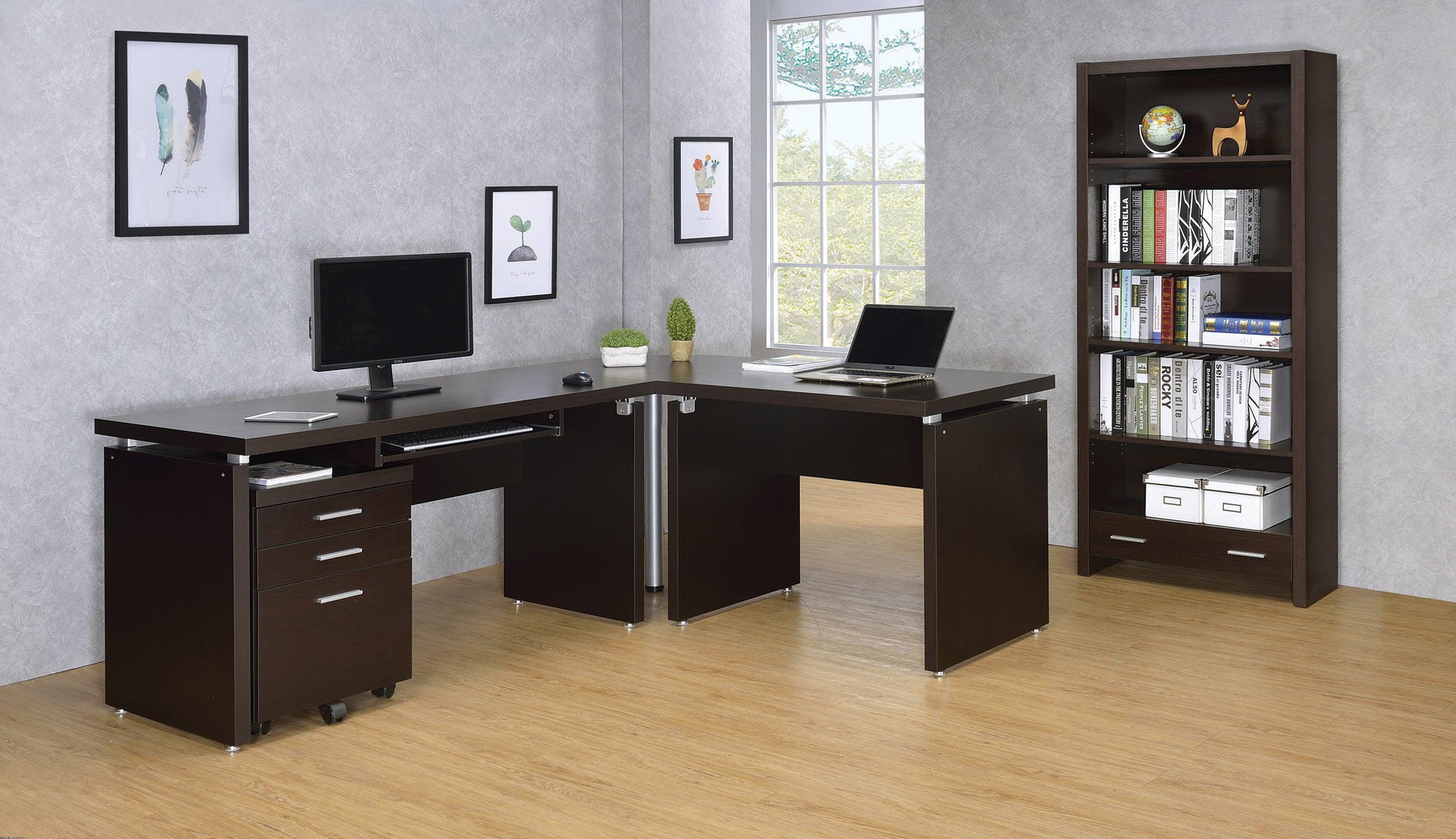 Skylar 3-Drawer Mobile File Cabinet Cappuccino - Ella Furniture