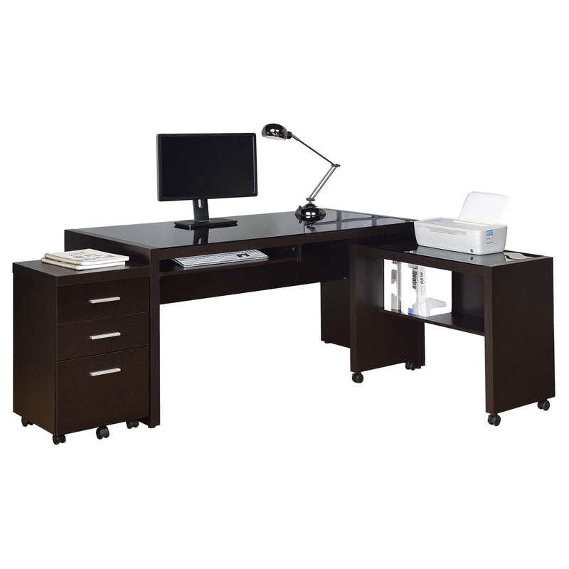 Warm Cappucino 3Pc Desk Set 800901-S3 - Ella Furniture