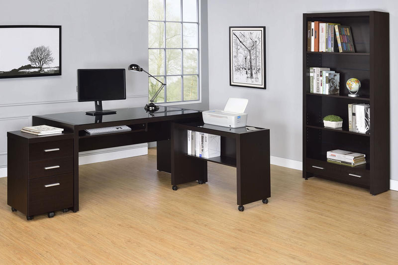 Warm Cappucino 3Pc Desk Set 800901-S3 - Ella Furniture