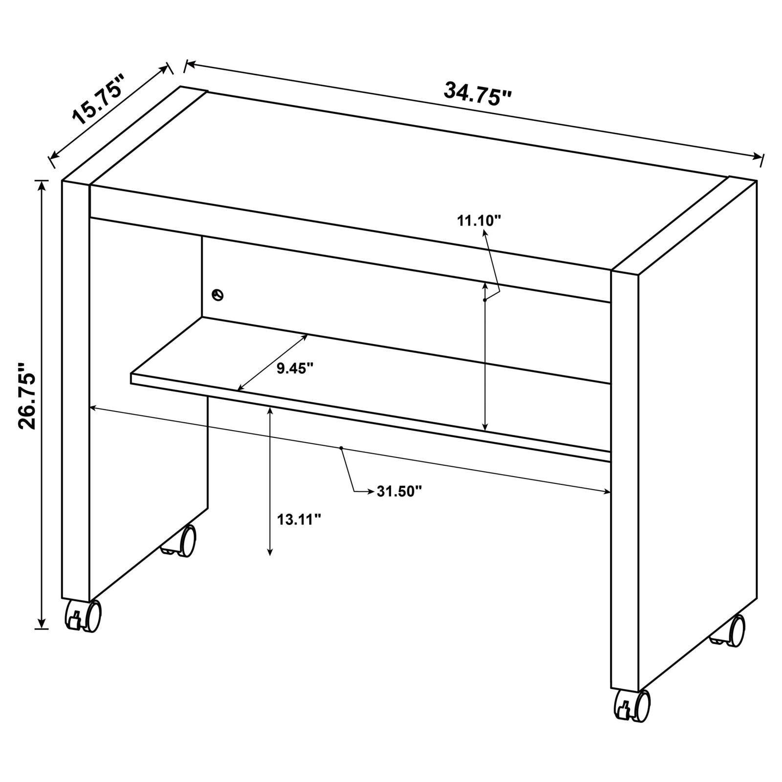 Skeena Mobile Return With Casters Cappuccino - Ella Furniture