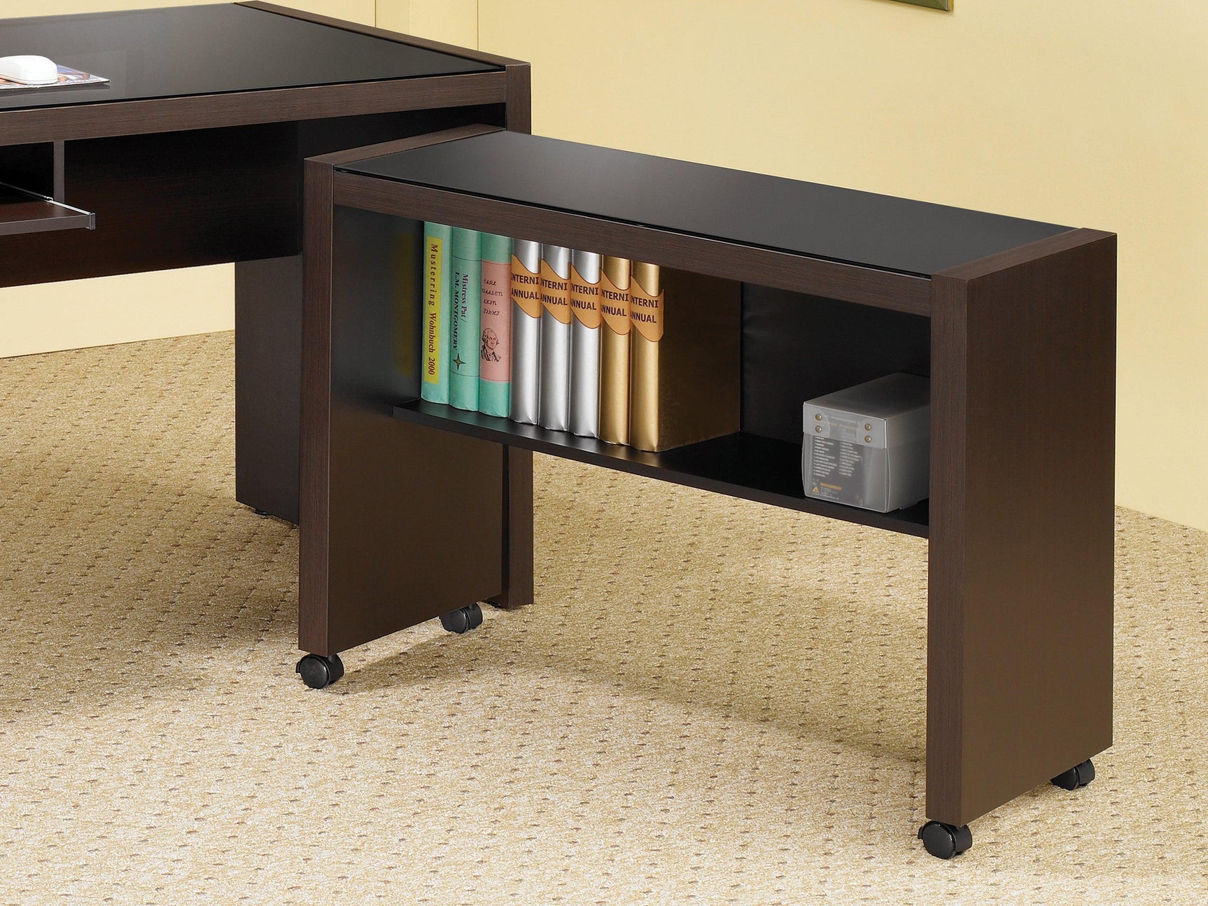 Skeena Mobile Return With Casters Cappuccino - Ella Furniture
