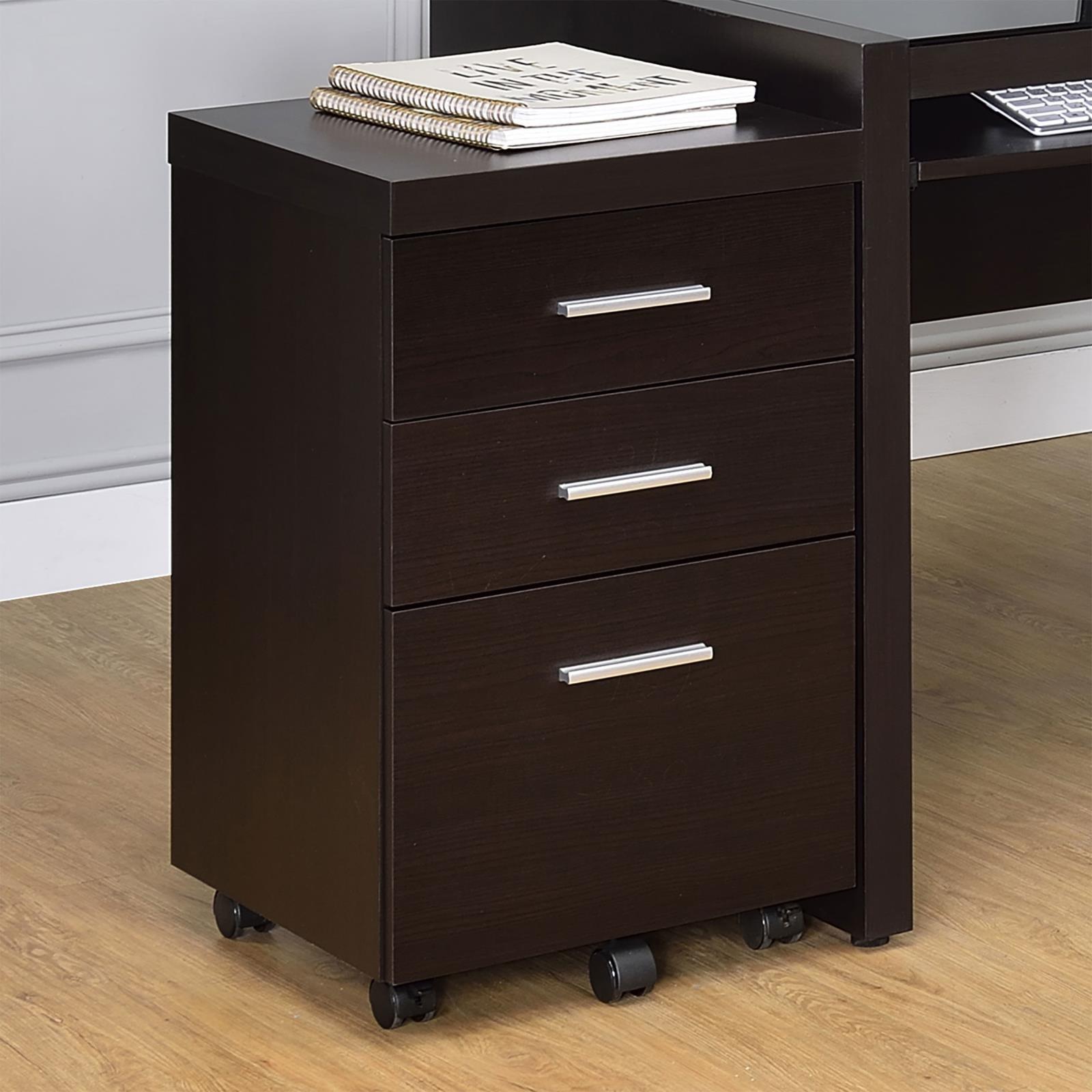 Skeena 3-Drawer Mobile Storage Cabinet Cappuccino - Ella Furniture
