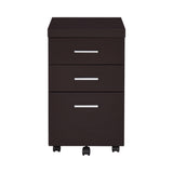 Skeena 3-Drawer Mobile Storage Cabinet Cappuccino - Ella Furniture