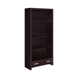 Skylar 5-Shelf Bookcase With Storage Drawer Cappuccino - Ella Furniture
