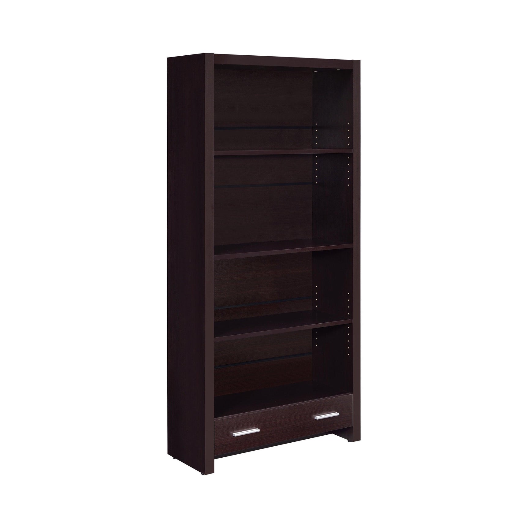 Skylar 5-Shelf Bookcase With Storage Drawer Cappuccino - Ella Furniture