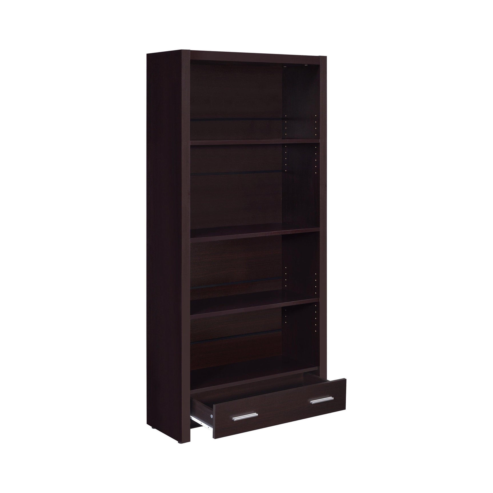 Skylar 5-Shelf Bookcase With Storage Drawer Cappuccino - Ella Furniture