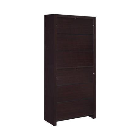 Skylar 5-Shelf Bookcase With Storage Drawer Cappuccino - Ella Furniture