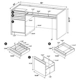 Halston 3-Drawer Connect-it Office Desk Cappuccino 800982 [ETA: 5/11/2023] - Ella Furniture