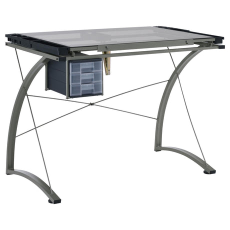 Melo Champagne Drafting Desk - Ella Furniture