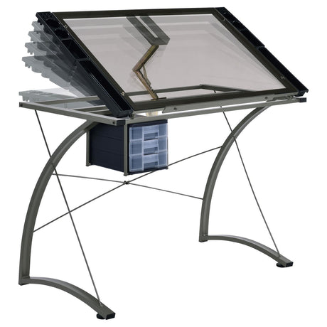 Melo Champagne Drafting Desk - Ella Furniture
