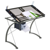 Melo Champagne Drafting Desk - Ella Furniture