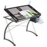 Melo Champagne Drafting Desk - Ella Furniture