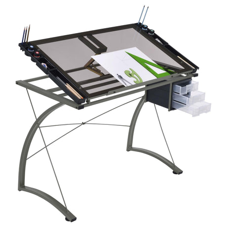 Melo Champagne Drafting Desk - Ella Furniture