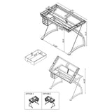 Melo Champagne Drafting Desk - Ella Furniture
