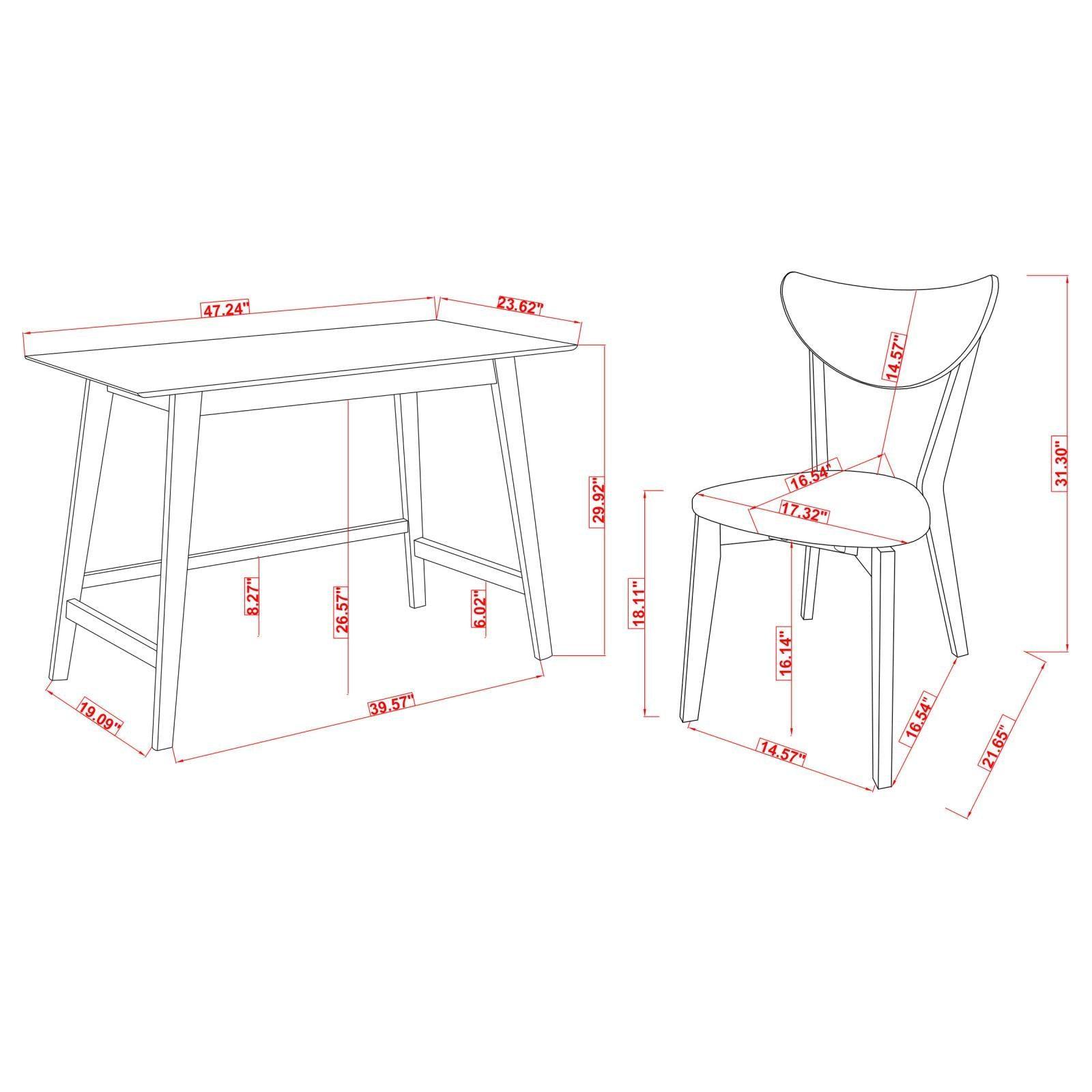 Karri Walnut 2Pc Writing Desk Set - Ella Furniture