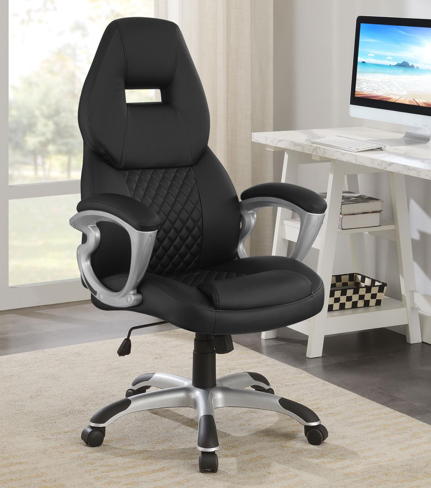 White Upholstered Office Chair 801296 - Ella Furniture