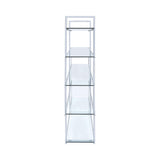 5-Shelf Bookcase Chrome And Clear - Ella Furniture