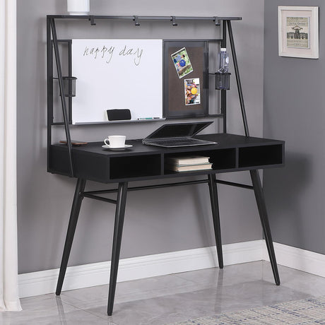 Jessie Black/gunmetal Writing Desk - Ella Furniture