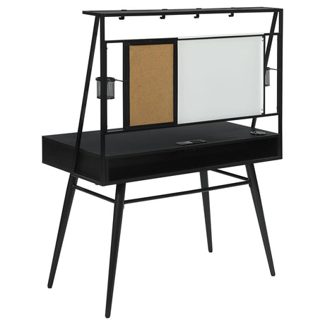 Jessie Black/gunmetal Writing Desk - Ella Furniture