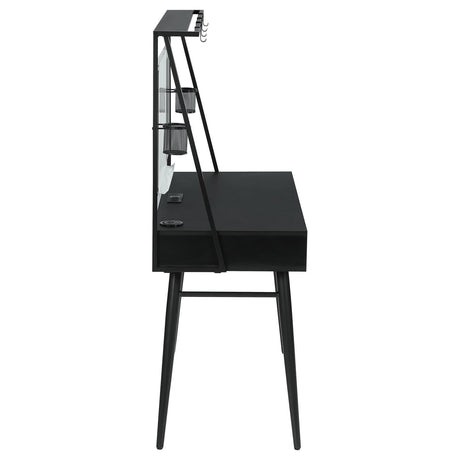Jessie Black/gunmetal Writing Desk - Ella Furniture