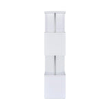 Baxter 4-Shelf Bookcase White And Chrome - Ella Furniture