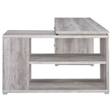 Yvette Naturak Driftwood L-shape Office Desk - Ella Furniture