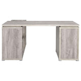 Yvette Naturak Driftwood L-shape Office Desk - Ella Furniture
