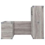 Yvette Naturak Driftwood L-shape Office Desk - Ella Furniture