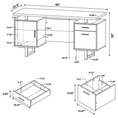 Lawtey Cappucino Office Desk - Ella Furniture