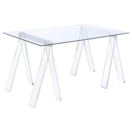 Amaturo Glass/chrome Writing Desk - Ella Furniture