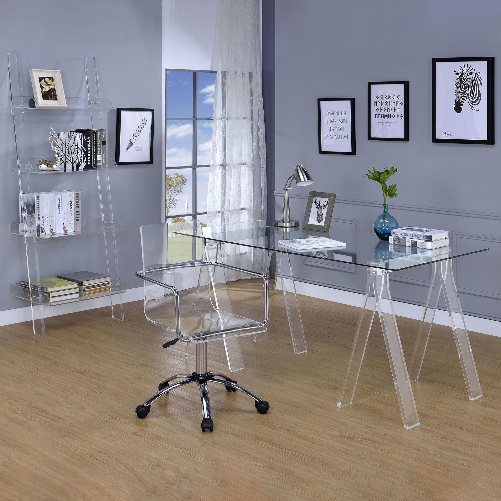 Amaturo Glass/chrome Writing Desk - Ella Furniture
