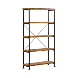 Analiese 4-Shelf Bookcase Antique Nutmeg - Ella Furniture