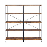 Analiese 4-Shelf Open Bookcase Antique Nutmeg - Ella Furniture