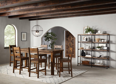 Analiese 4-Shelf Open Bookcase Antique Nutmeg - Ella Furniture