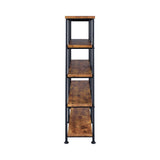 Analiese 4-Shelf Open Bookcase Antique Nutmeg - Ella Furniture