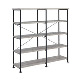 Analiese 4-Shelf Open Bookcase Grey Driftwood - Ella Furniture