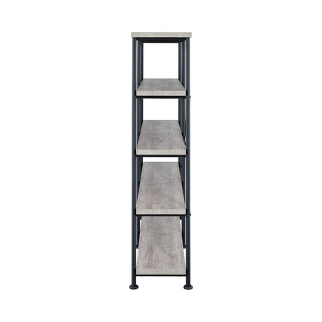 Analiese 4-Shelf Open Bookcase Grey Driftwood - Ella Furniture