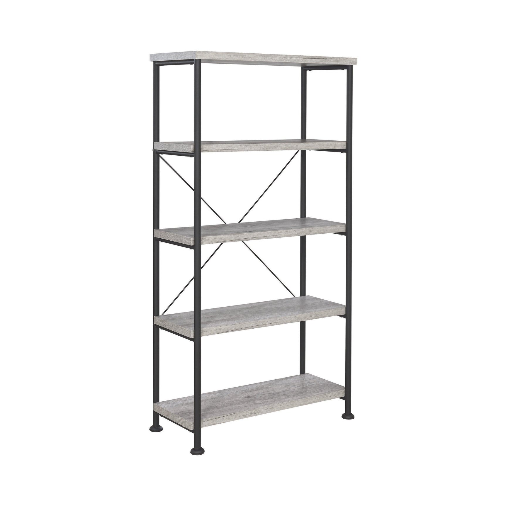 Analiese 4-Shelf Bookcase Grey Driftwood - Ella Furniture