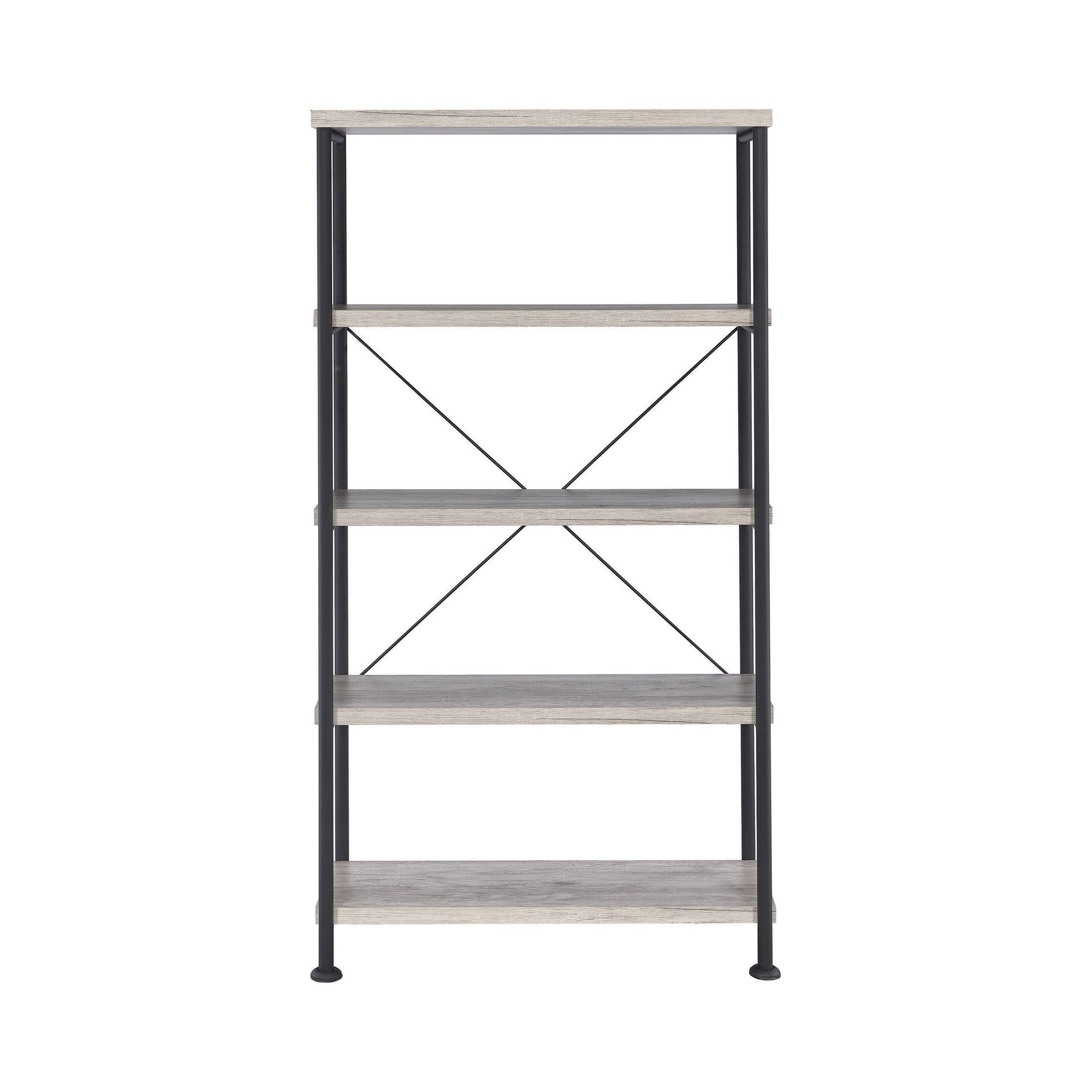 Analiese 4-Shelf Bookcase Grey Driftwood - Ella Furniture