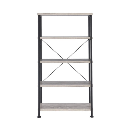 Analiese 4-Shelf Bookcase Grey Driftwood - Ella Furniture
